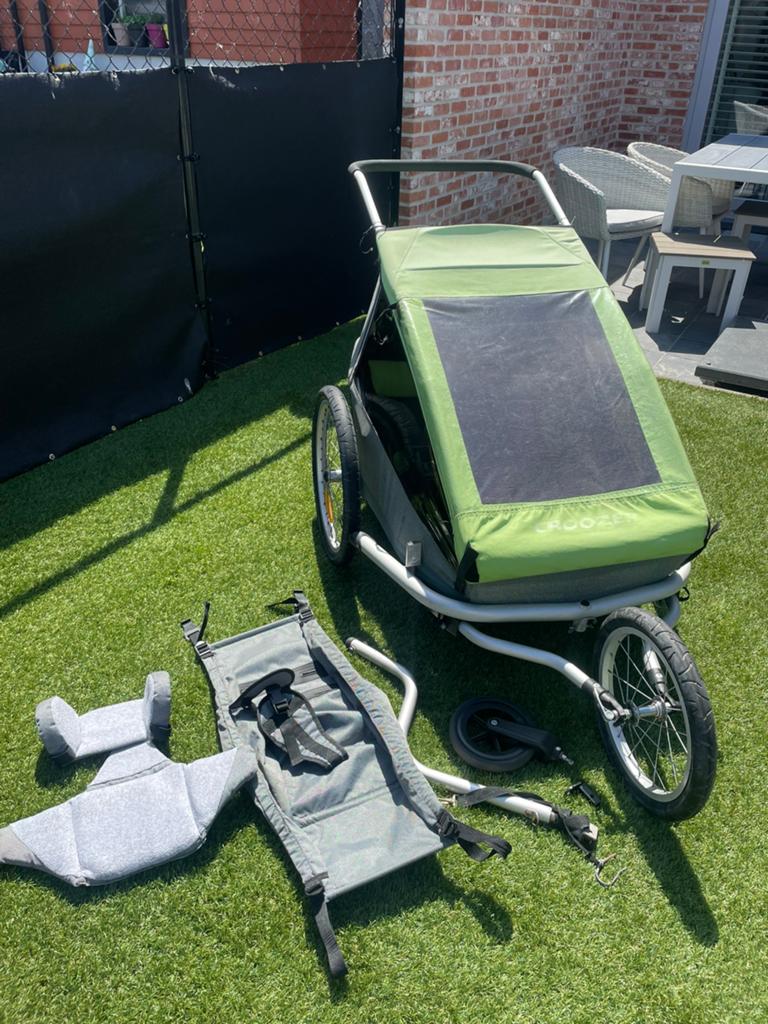 Fietskar Croozer for kid 2 + babyzitje en peuterzitje, Fietsen en Brommers, Fietsaccessoires | Aanhangwagens en Karren, Ophalen