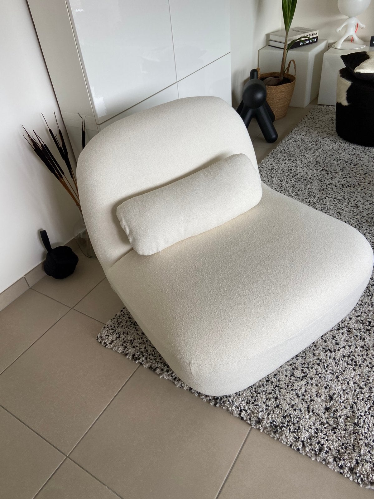 Draaizetel in creme boucle nieuw, Huis en Inrichting, Ophalen, Zo goed als nieuw