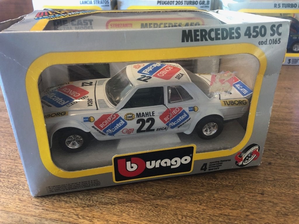 Miniature Mercedes 450 SC Burago 1:24, Hobby & Loisirs créatifs, Enlèvement ou Envoi, Comme neuf, Voiture, Burago