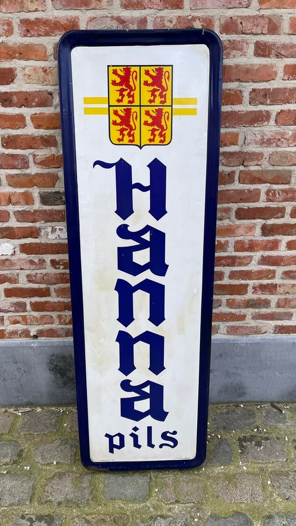 Emaille bord hanna, Verzamelen, Ophalen, Gebruikt, Reclamebord