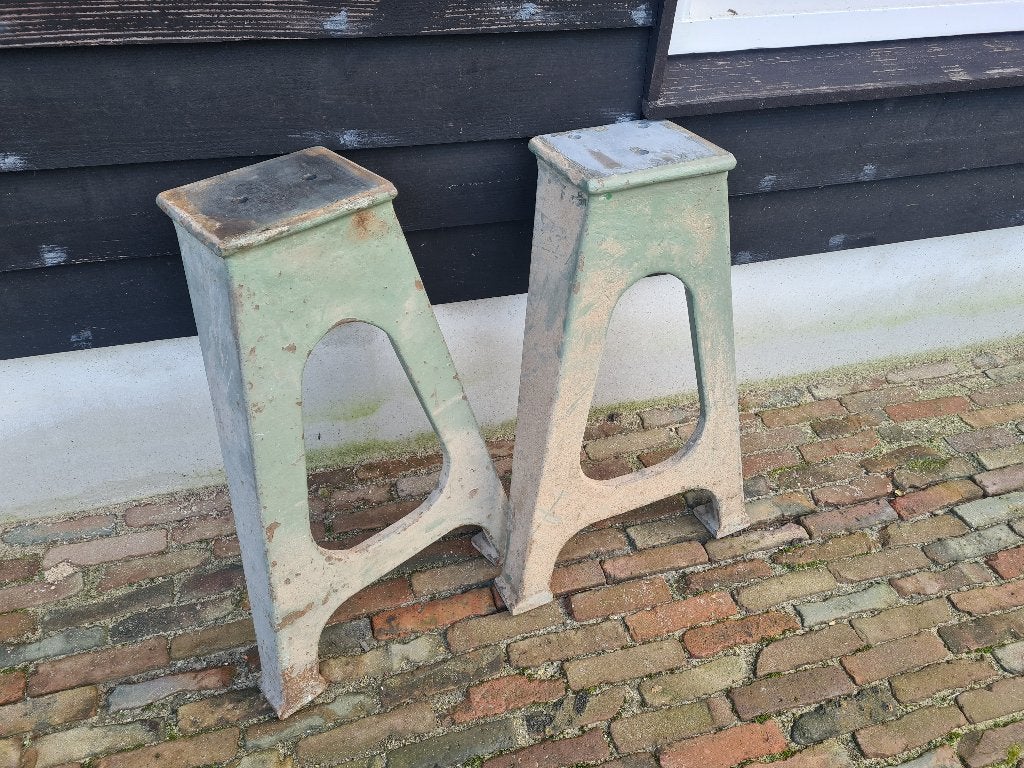 Oude industriële gietijzeren machine poten Hoog 73 cm, Antiek en Kunst, Ophalen