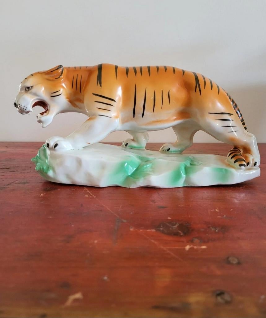 Statue de tigre en céramique, Collections, Collections Animaux, Enlèvement ou Envoi