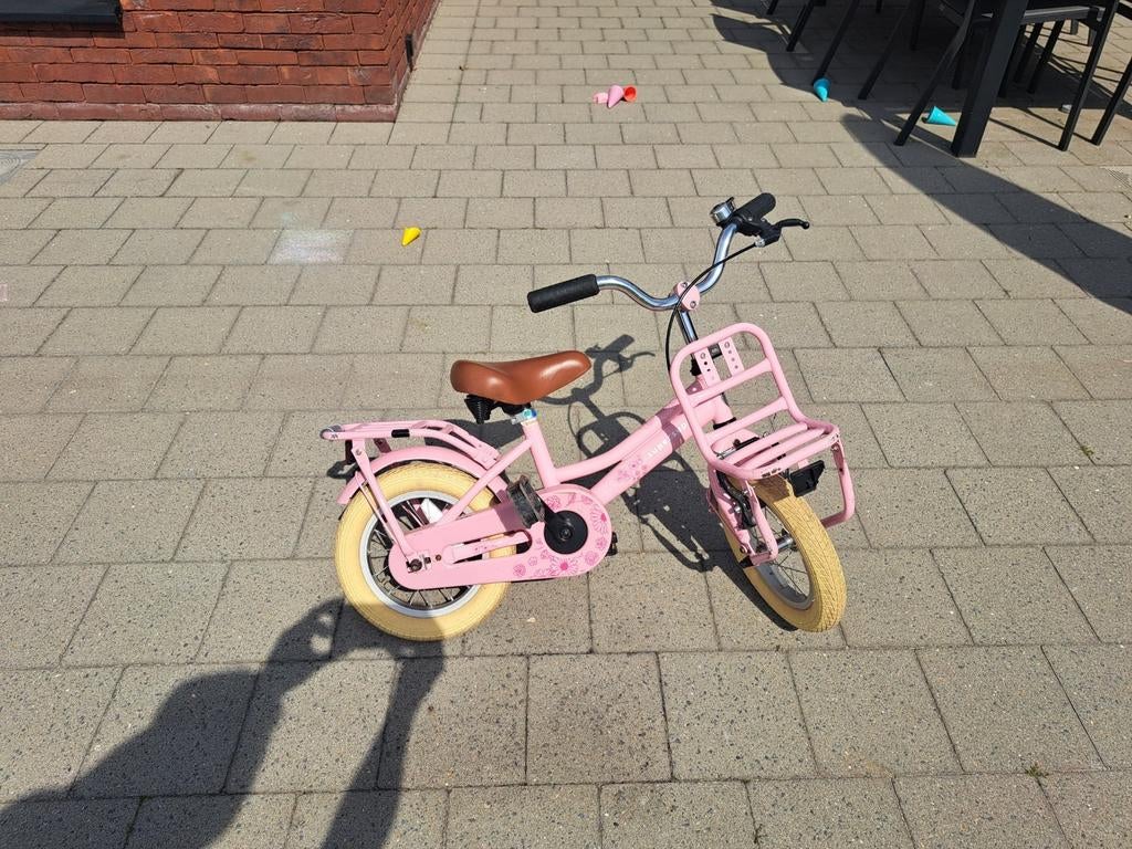 SuperSuper Cooper 12 inch Kinderfiets Meisjes Roze, Fietsen en Brommers, Ophalen, Terugtraprem, Gebruikt, Minder dan 16 inch