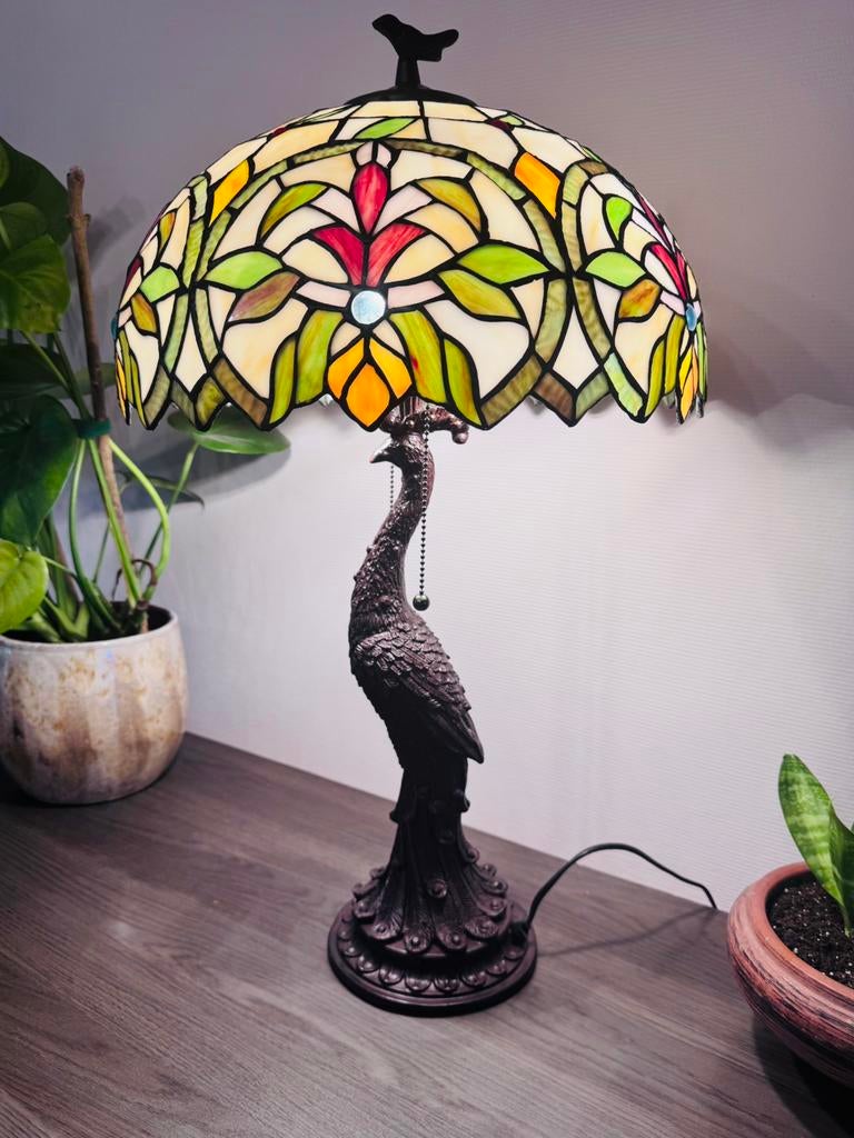 Tafellamp Tiffany style, Ophalen, Zo goed als nieuw, 50 tot 75 cm