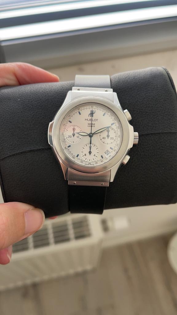 Ongedragen hublot mdm elegant uit 2001 collectors item!, Autres marques, Acier, Enlèvement, Synthétique