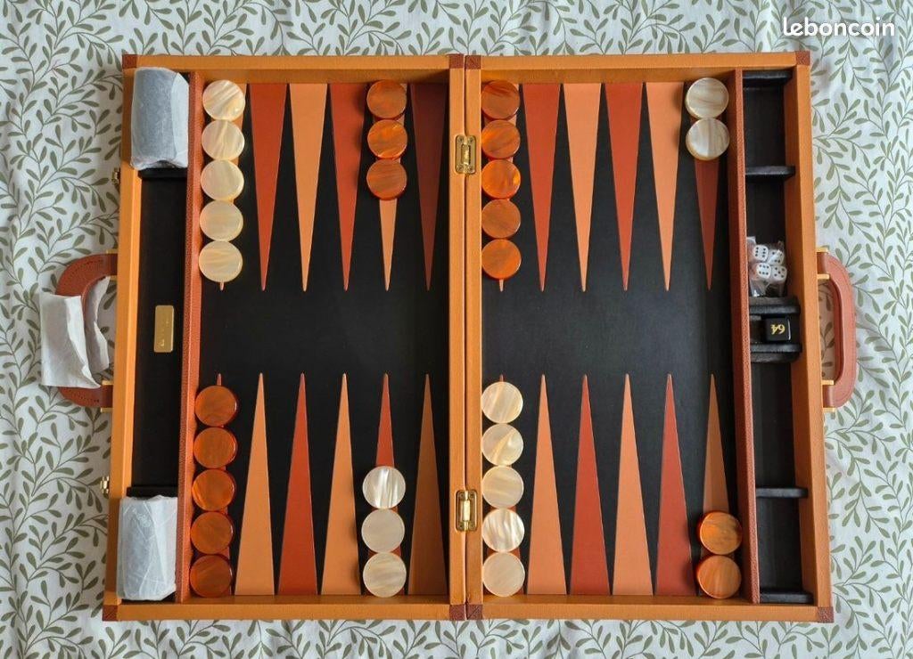 Luxueux Backgammon plaqué Or 24k Renzo Romagnoli, Enlèvement ou Envoi