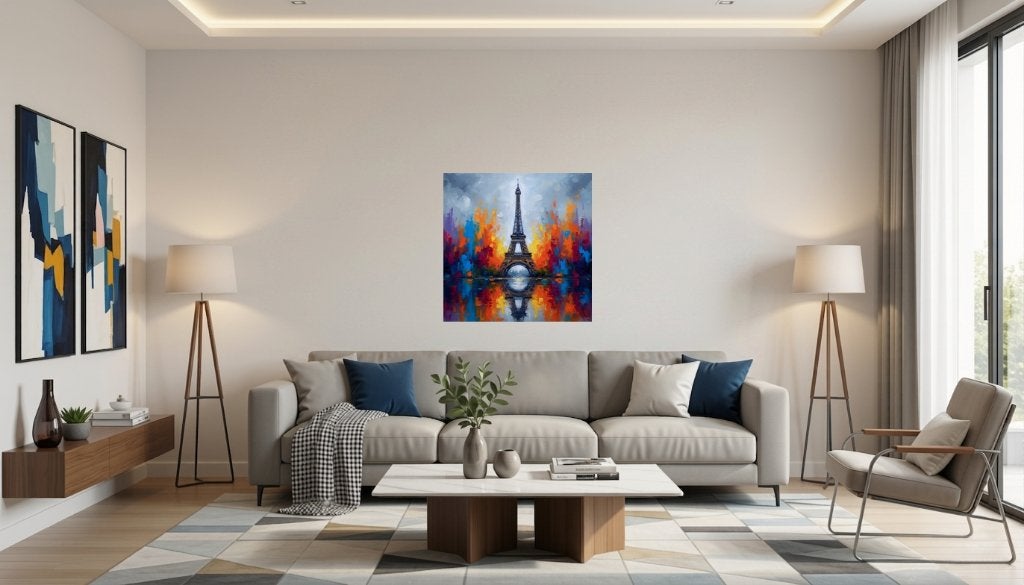 Abstract Eiffel Tower / Tour Eiffel abstraite / 60x60 cm, Verzenden