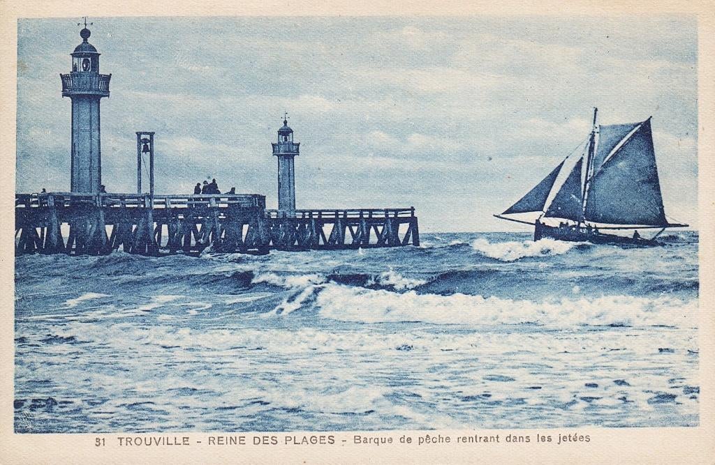 1910 - FRANCE - Trouville : Barque de Pêche, Envoi, Avant 1920, Non affranchie, France