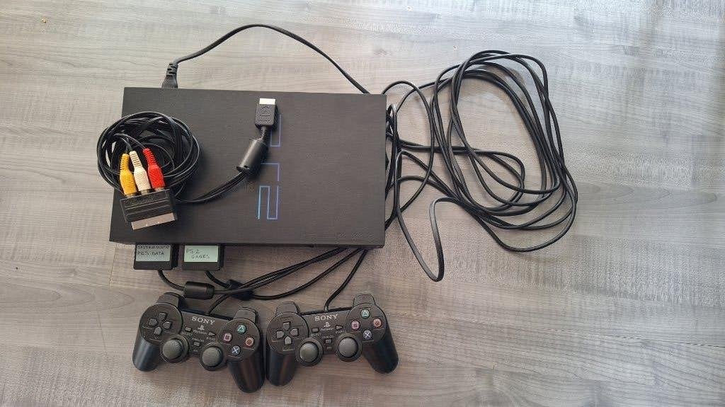 Playstation 2 console + games, Ophalen, Gebruikt, Zwart, Met games