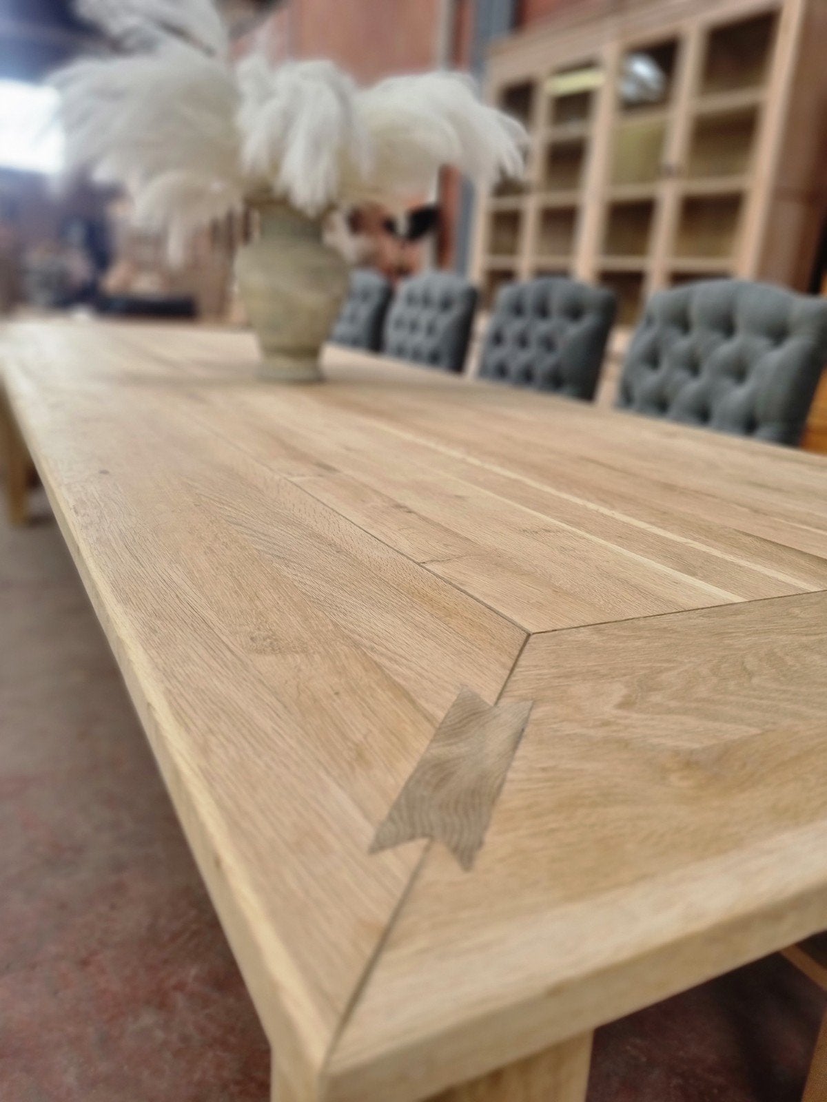 Eiken xxl eettafel 350cm ART:163/26.2, Huis en Inrichting, Tafels | Eettafels, Ophalen, 100 tot 150 cm, ., Eikenhout
