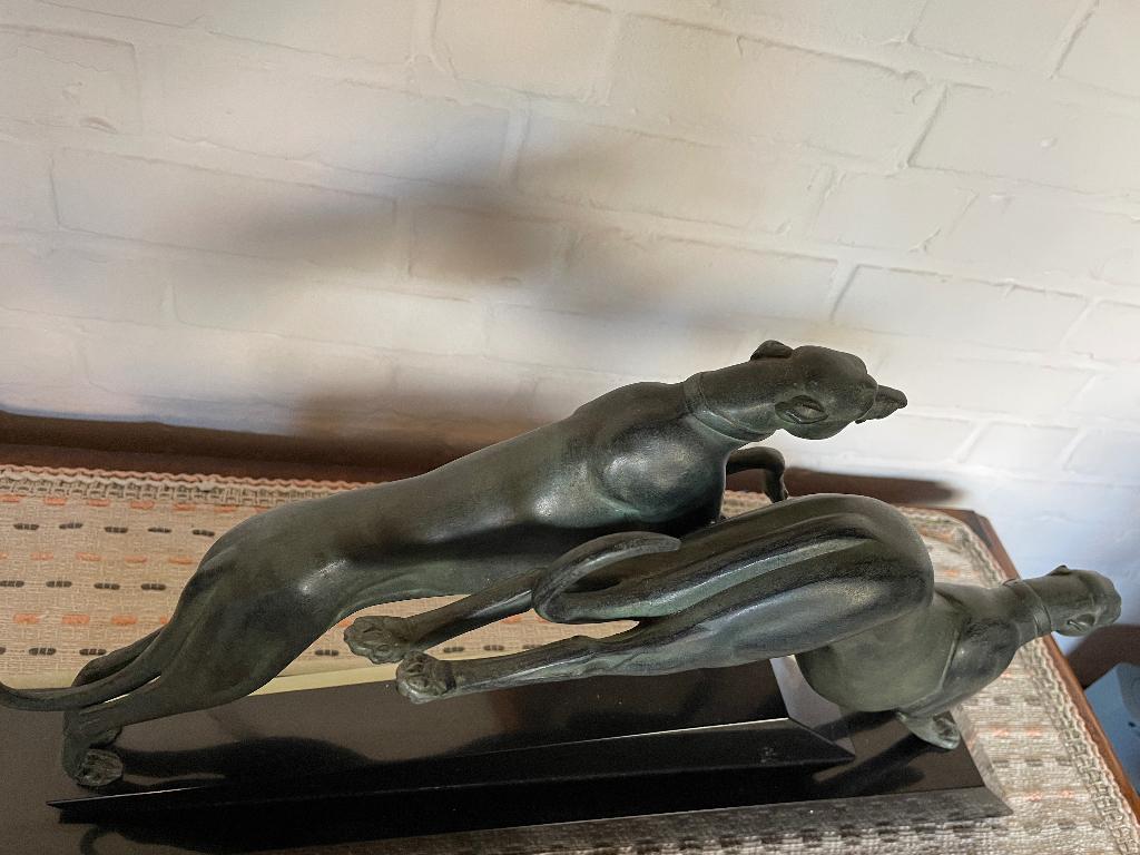 beeld windhonden marmer vintage, Antiek en Kunst, Ophalen