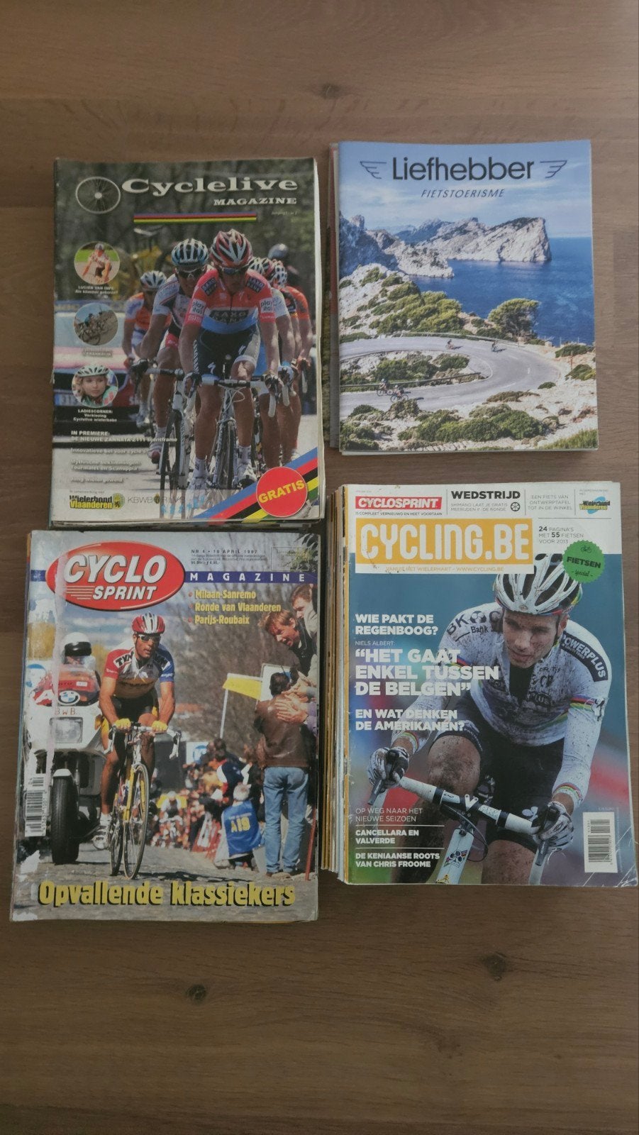 Gratis wielertijdschriften, Ophalen, Gebruikt