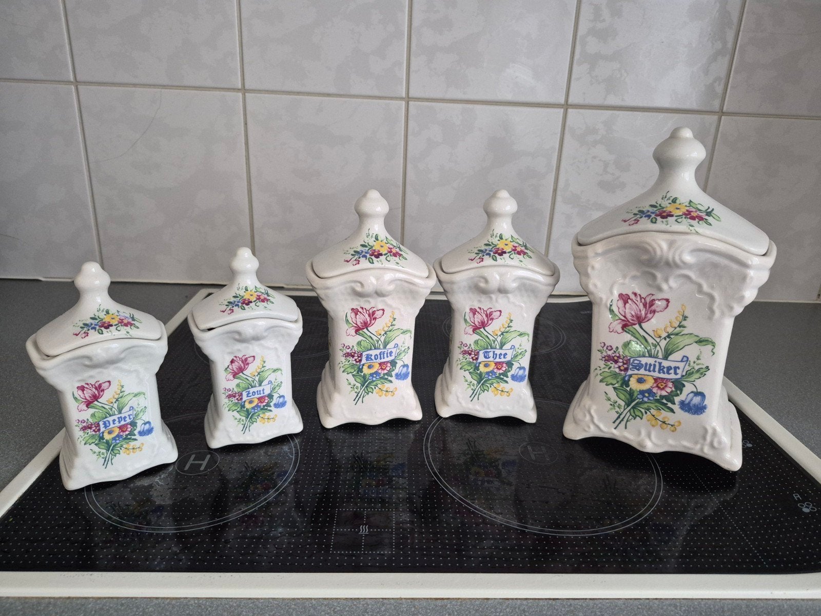 Vintage Delfts art voorraadpotten, Antiek en Kunst, Ophalen