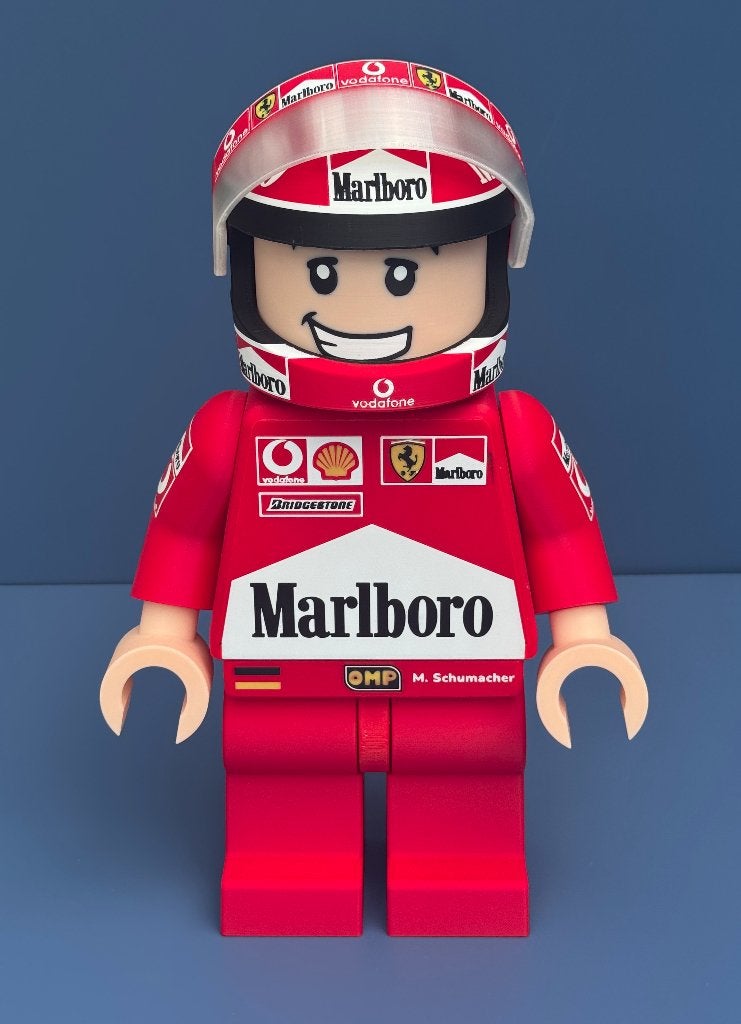 Michael Schumacher minifig - Ferrari F1 team - 40cm groot, Ophalen of Verzenden, Nieuw