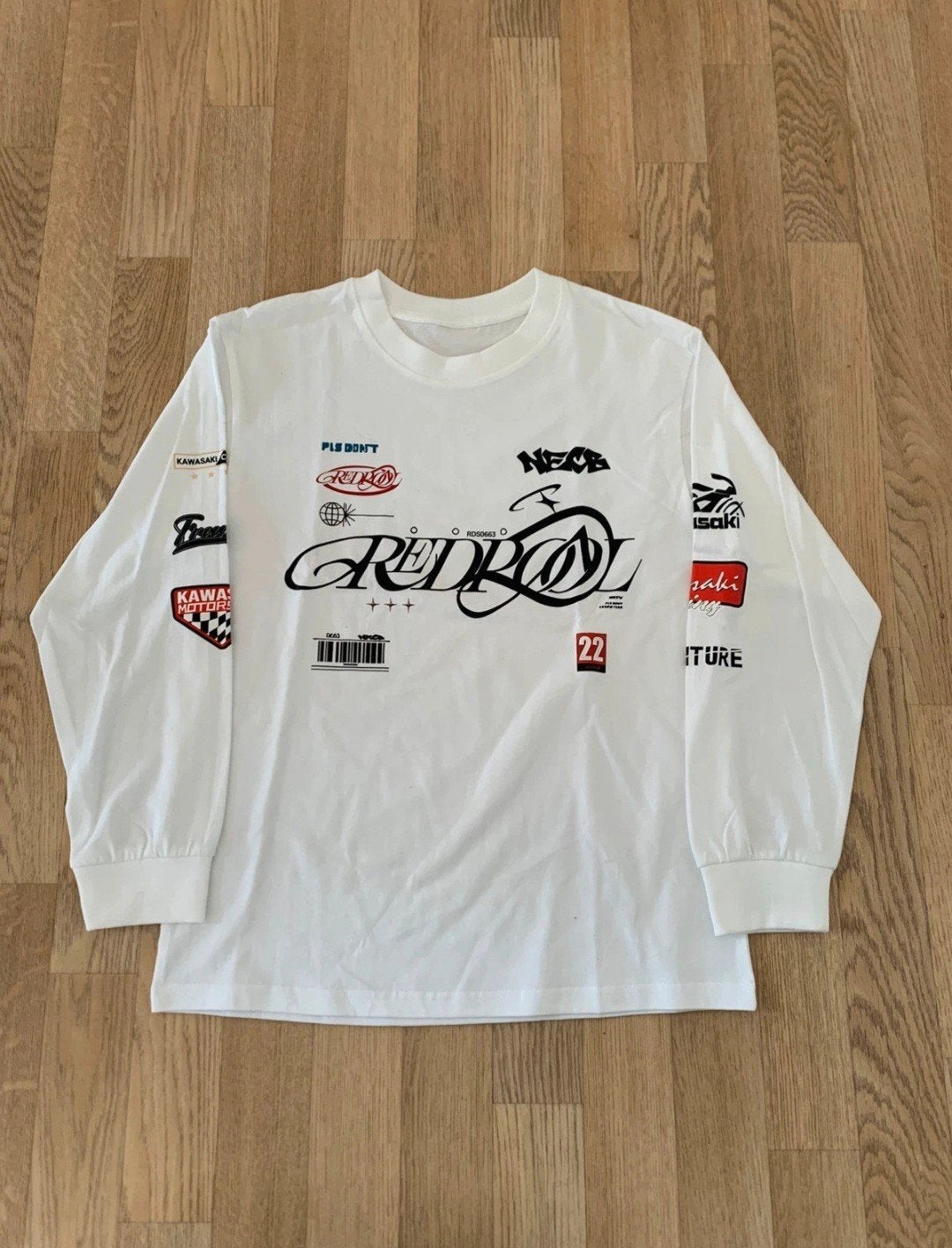 Vintage/Racing Graphic Long Sleeve, Red boy, Comme neuf, Blanc, Taille 48/50 (M)