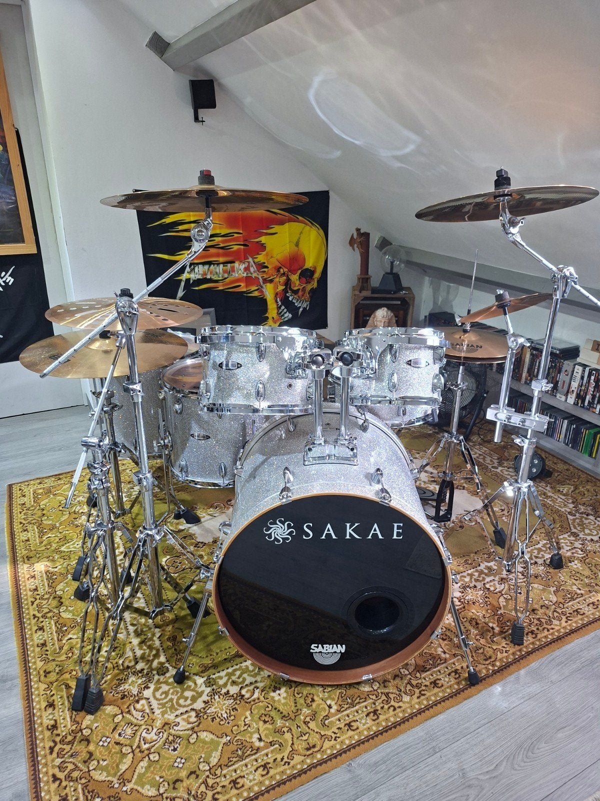 drum sakae silver sparkle, Muziek en Instrumenten, Ophalen, Zo goed als nieuw, Overige merken