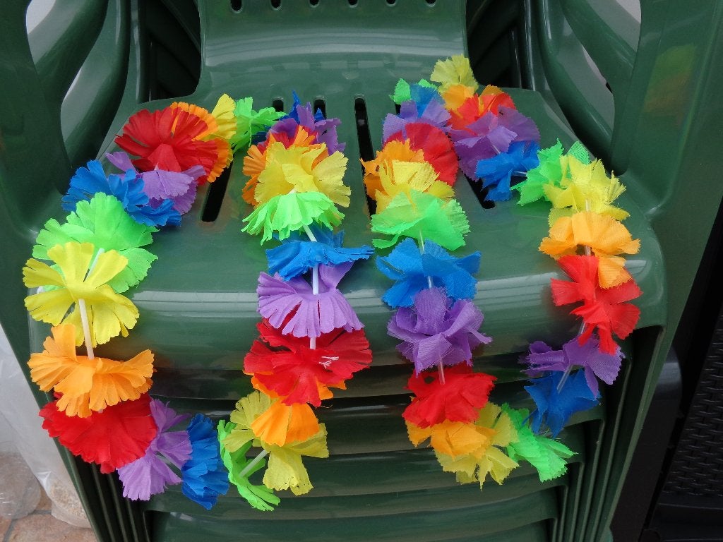 colliers de fleurs (colliers hawaïen) : 2 pièces, Enlèvement ou Envoi, Neuf, Article de fête