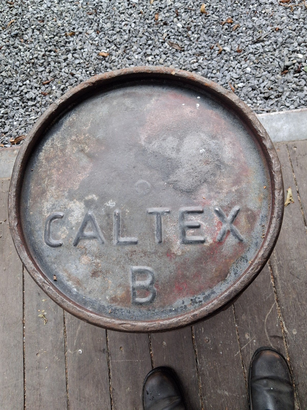 baril huile caltex usa, Enlèvement