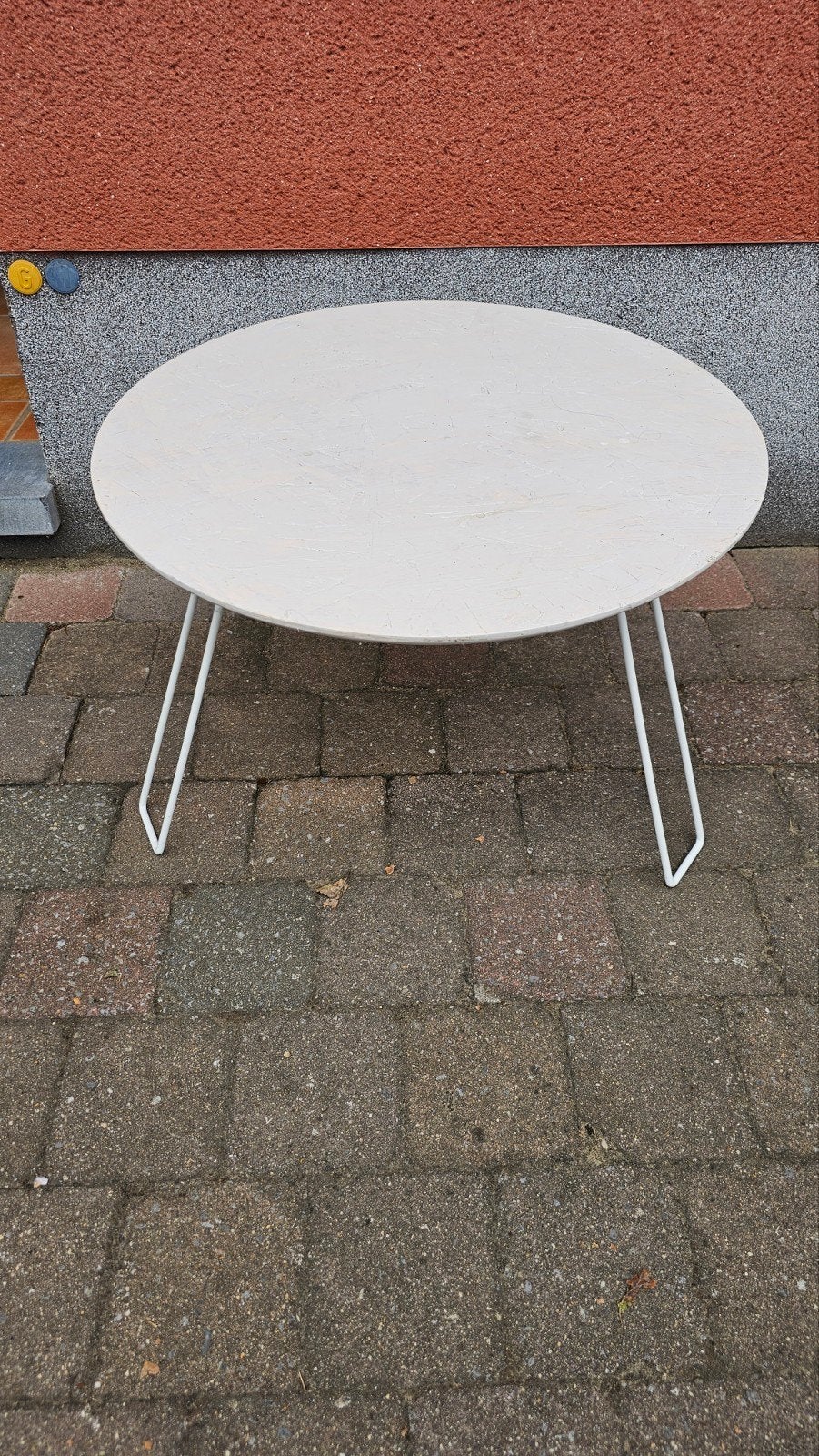 wit bijzettafeltje, Ophalen, Gebruikt, Rond