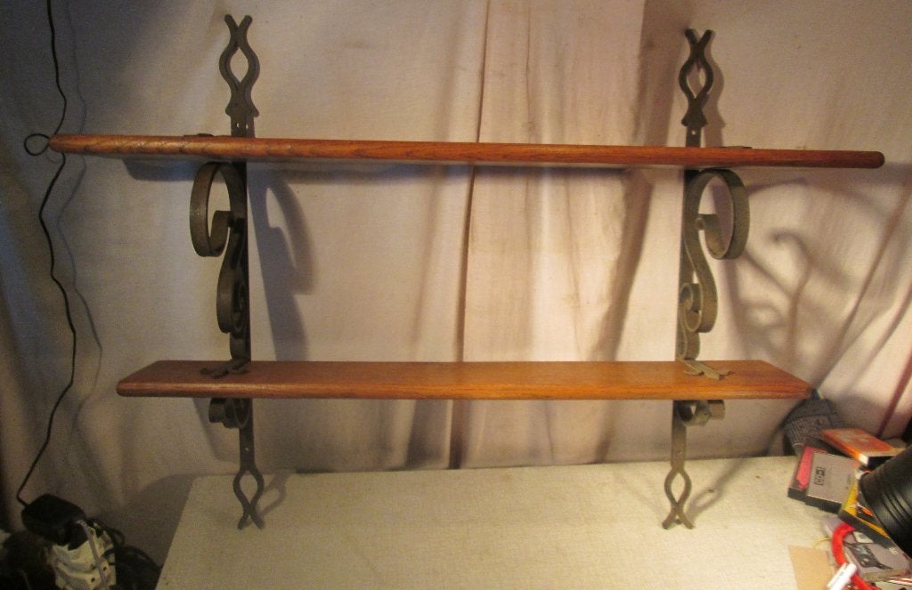 Mooi Retro Wandrek in metaal en hout - 95x70x17, Huis en Inrichting, Woonaccessoires | Wandplanken en Boekenplanken, Ophalen, Zo goed als nieuw