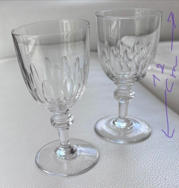 Lot de 2 petits verres anciens sur pied, Enlèvement ou Envoi