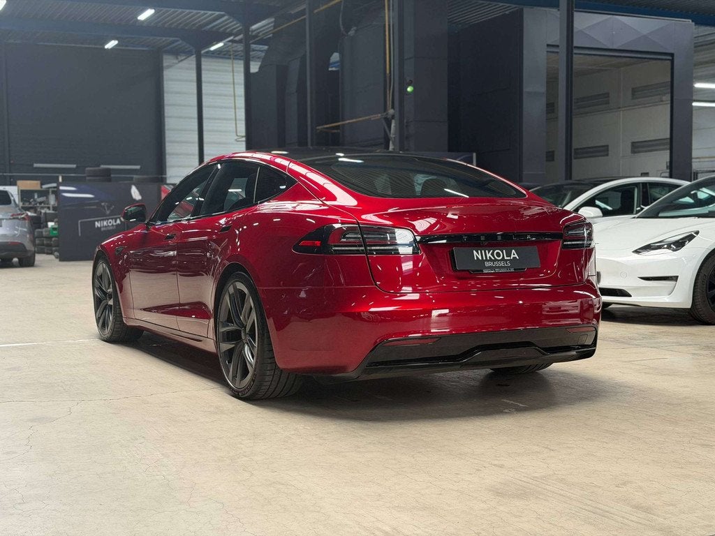 Tesla Model S LONG RANGE - HARDWARE 4.0 - FSD - 21" ARACHNID, Rouge, Achat, Entreprise, Phares entièrement LED