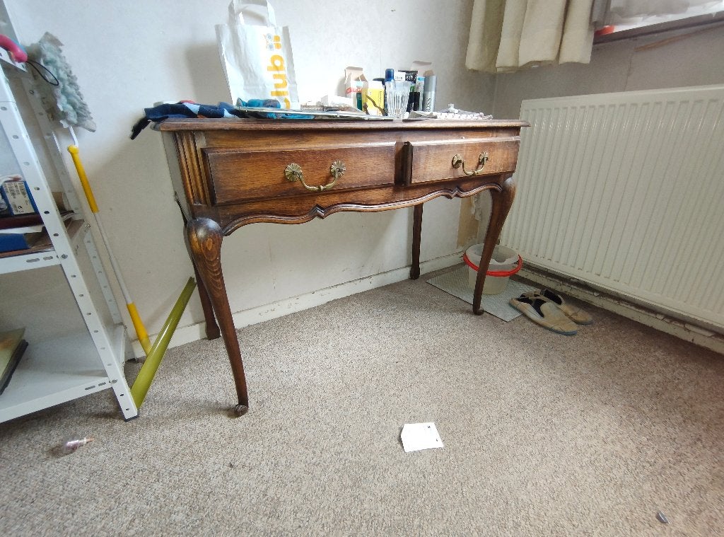 Bureau style Louis XV bois massif, Autres types, Vintage, Enlèvement, Avec tiroirs