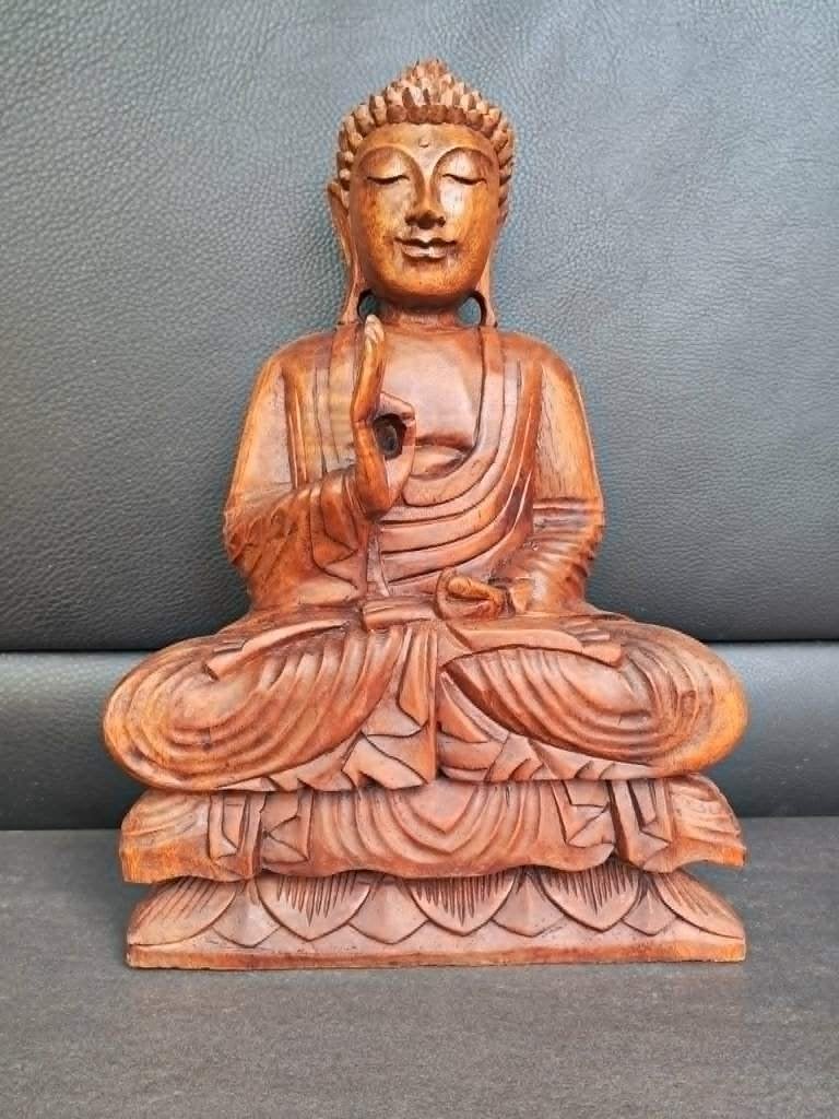Boeddha zittend op lotus/vitarka mudra/handgemaakt/40 cm, O, 40 cm, O, Nieuw