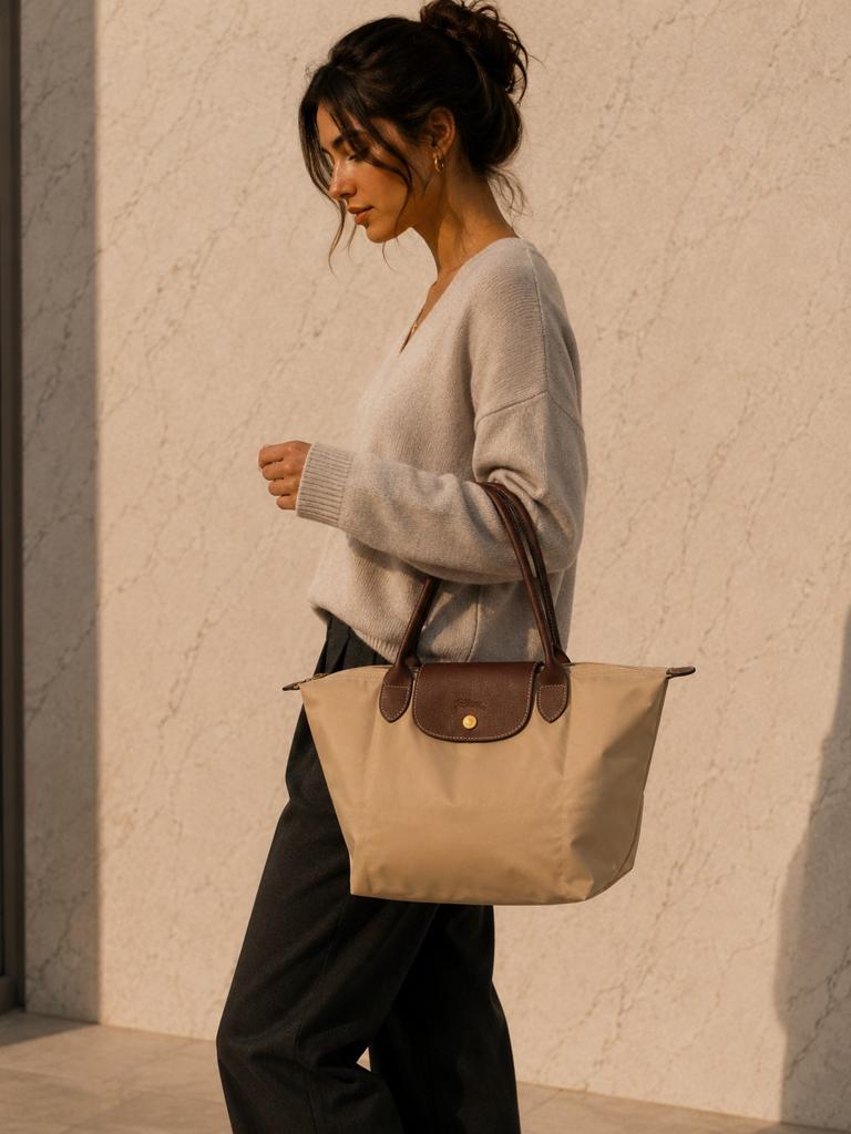 NIEUW Longchamp Le Pliage camel beige met tag, Ophalen of Verzenden, Nieuw, Beige, Overige typen