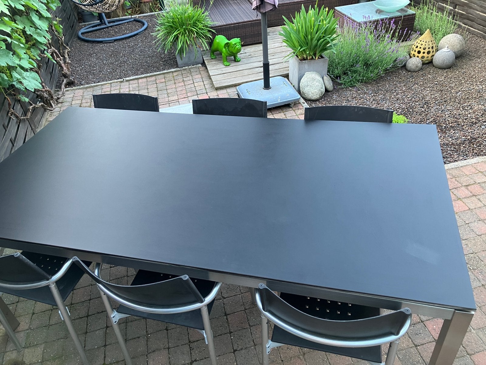 Mooie tuintafel van Bristol met 8 stoelen, Tuin en Terras, Ophalen, Gebruikt, Rechthoekig, Aluminium