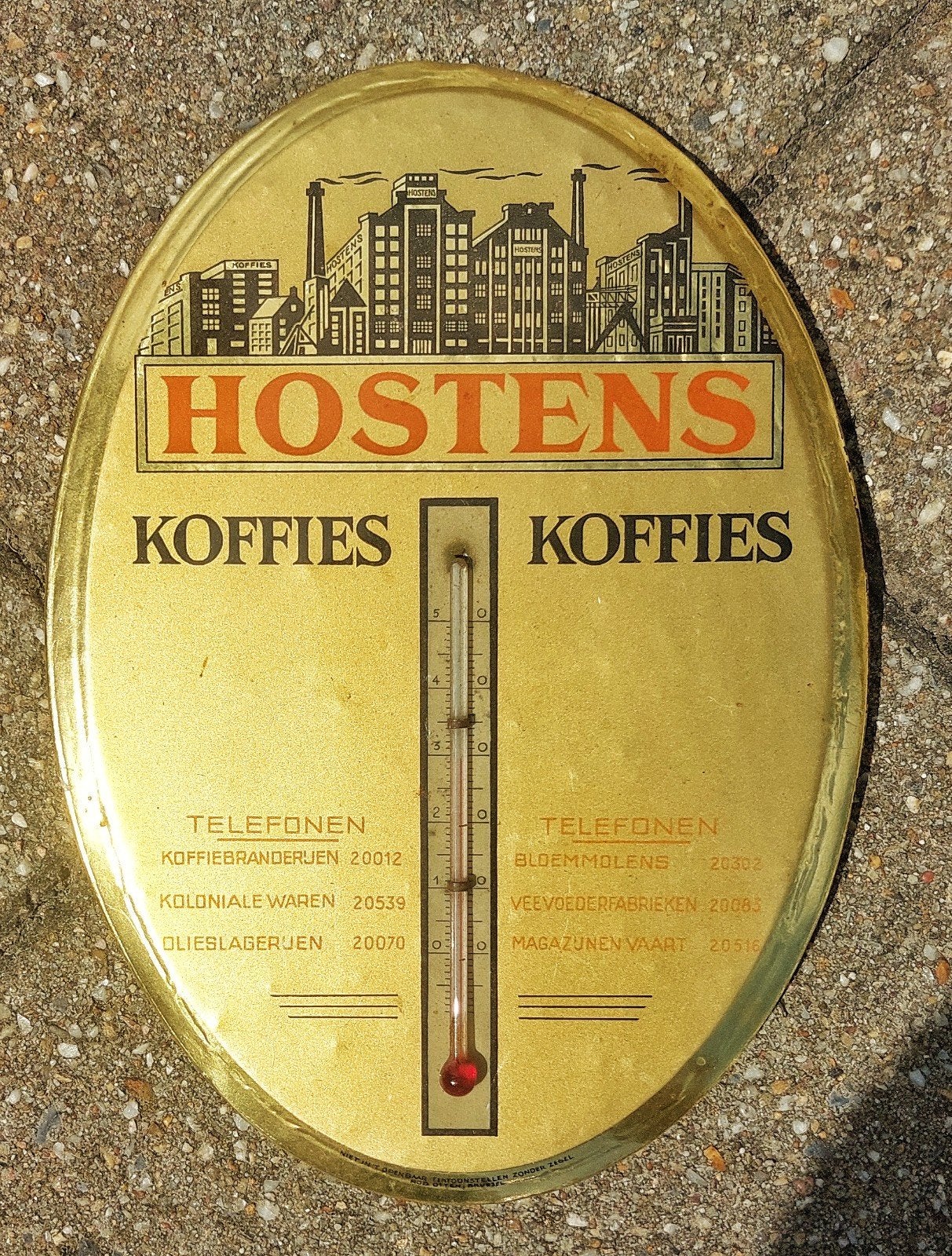 Ancien thermomètre publicitaire Hostens Coffee, Collections, Enlèvement