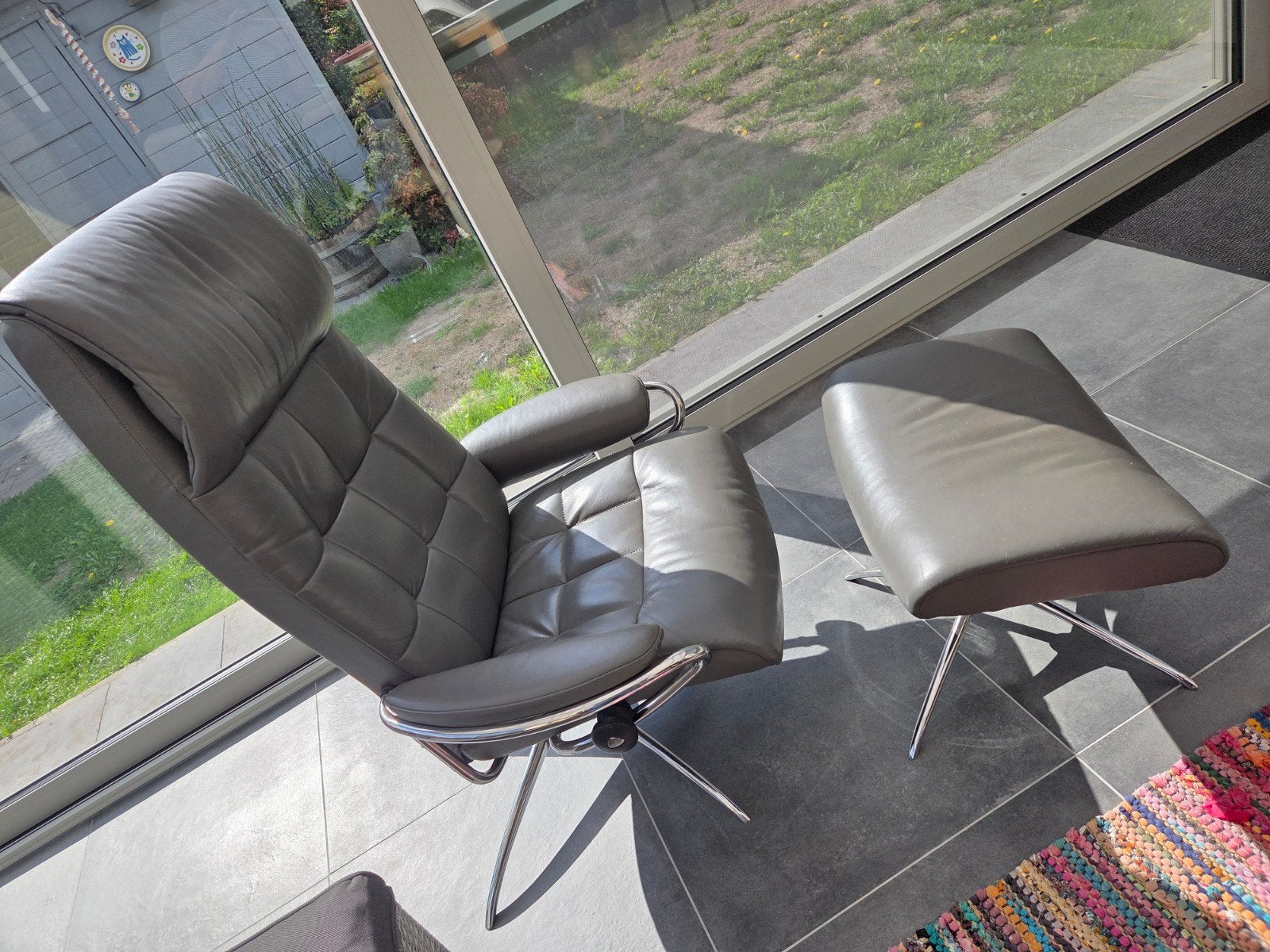 relax met voetenbankje Stressless, Huis en Inrichting, Ophalen, Gebruikt, Leer