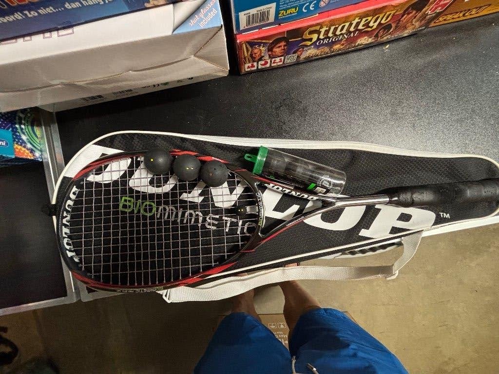 Dunlop wedstrijd squashracket, Ophalen, Zo goed als nieuw, Racket, Met hoes