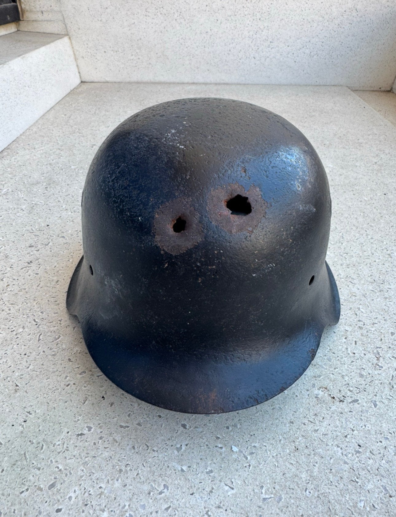 WW2 casque Allemand impacté rare, Enlèvement ou Envoi