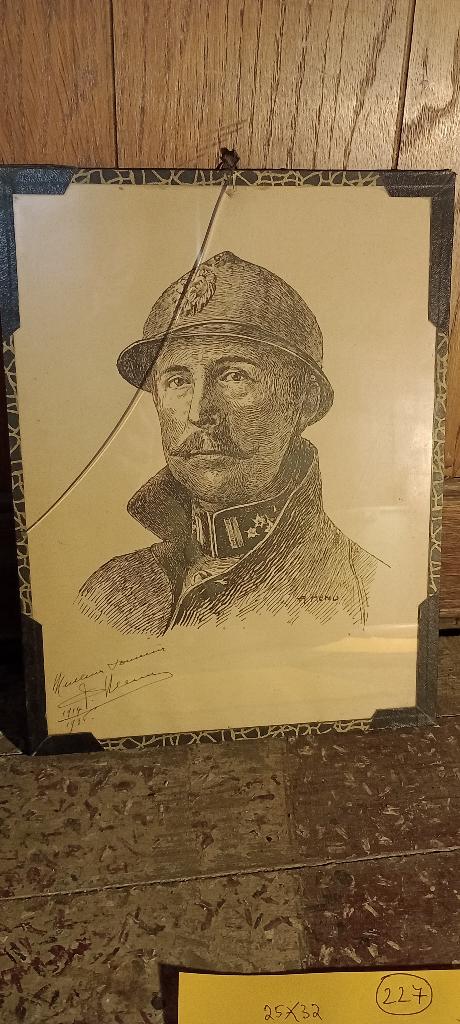 Gravure Albert Ier-signeerd Alfred Menu-1914/1936-25x32,n227, Ophalen of Verzenden, Overige soorten, Overige typen