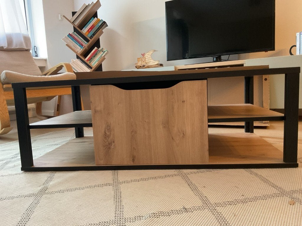 table basse style industriel, 100 à 150 cm, Enlèvement, Utilisé, 50 à 100 cm