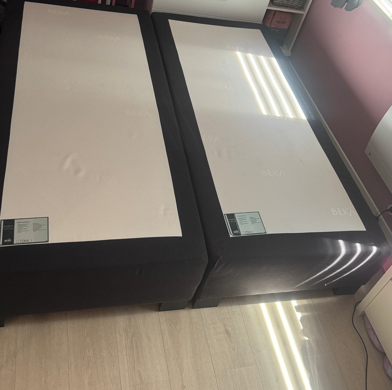 Boxspring 180x200 beka, Ophalen, Gebruikt, Bruin, Tweepersoons
