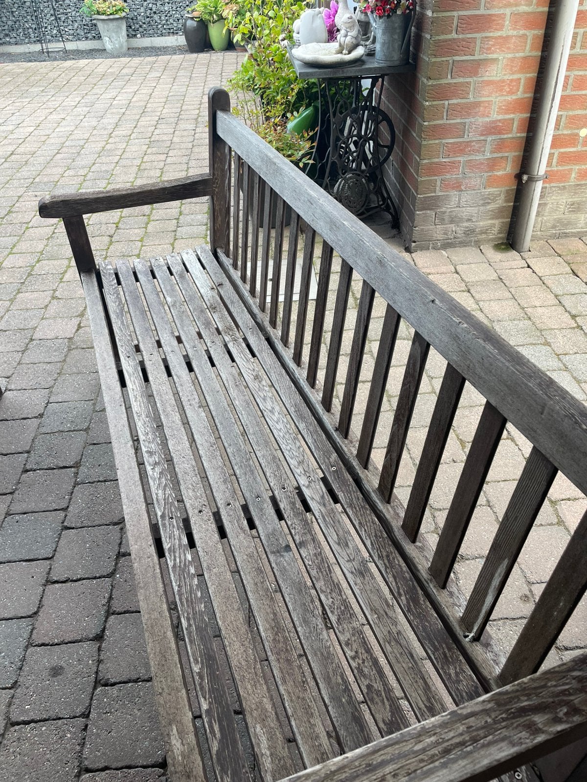 Ceder bank stel moet eens op geschuurd worden, Jardin & Terrasse, Bancs de jardin, Enlèvement ou Envoi, Comme neuf, Bois