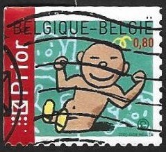 1 Postzegel Geboorte jongen België 2005, Oblitéré, Enlèvement ou Envoi, Enfants, Affranchi