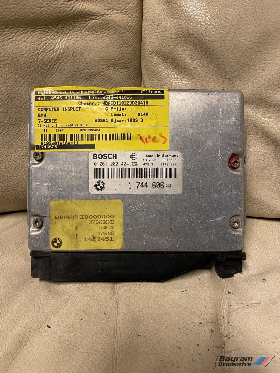 Bmw ecu E38 E31 740i 840i motorcomputer 1744606 0261200404, Auto-onderdelen, -, -, -