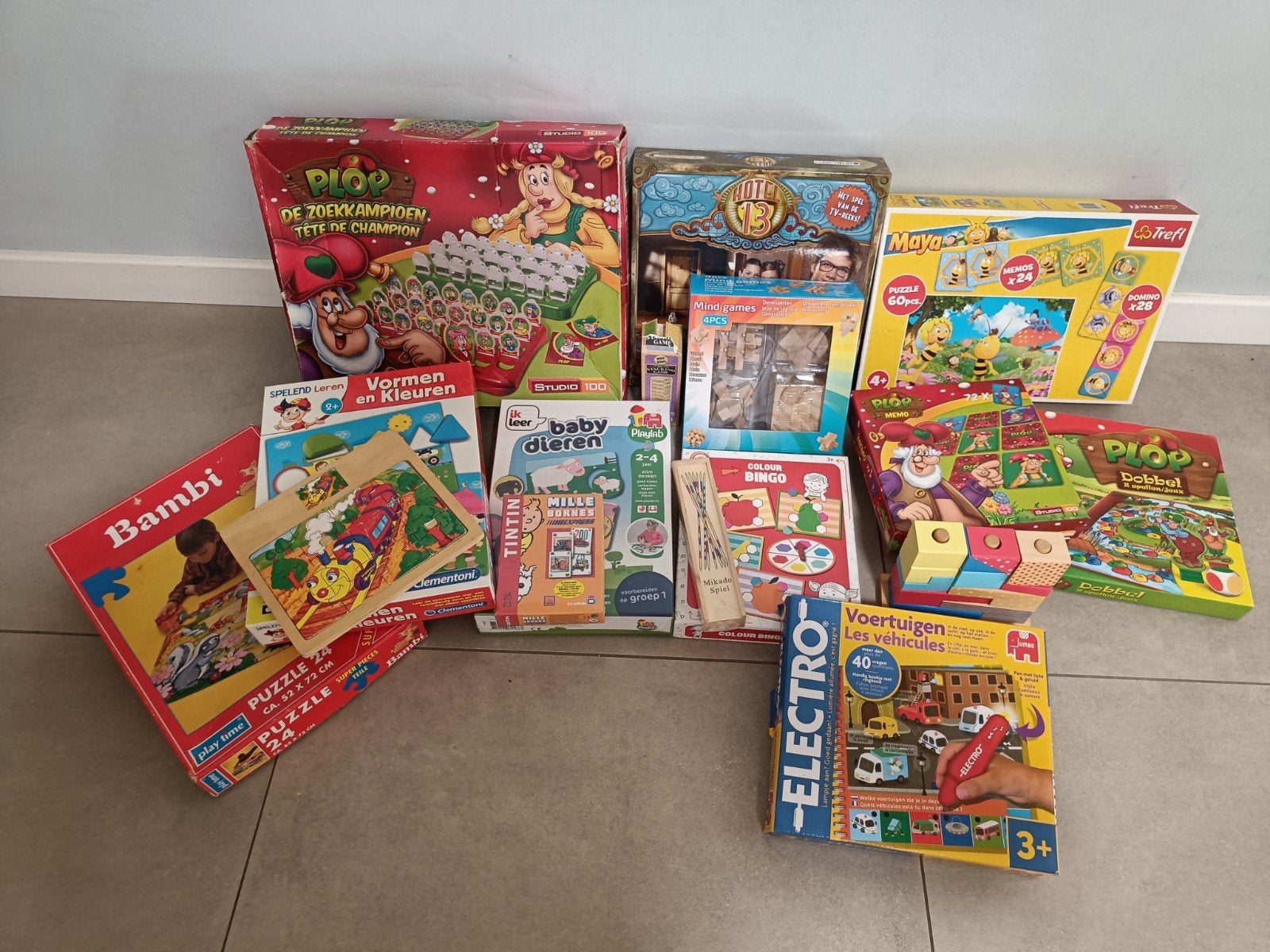 gezelschapsspellen pakket met leuke spelletjes van Plop, Ophalen