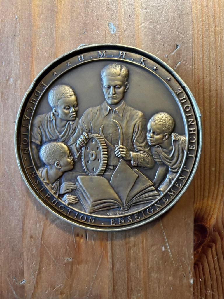 Médaille UMHK Union Minière du Haut-Katanga 1906-1956, Enlèvement, Bronze