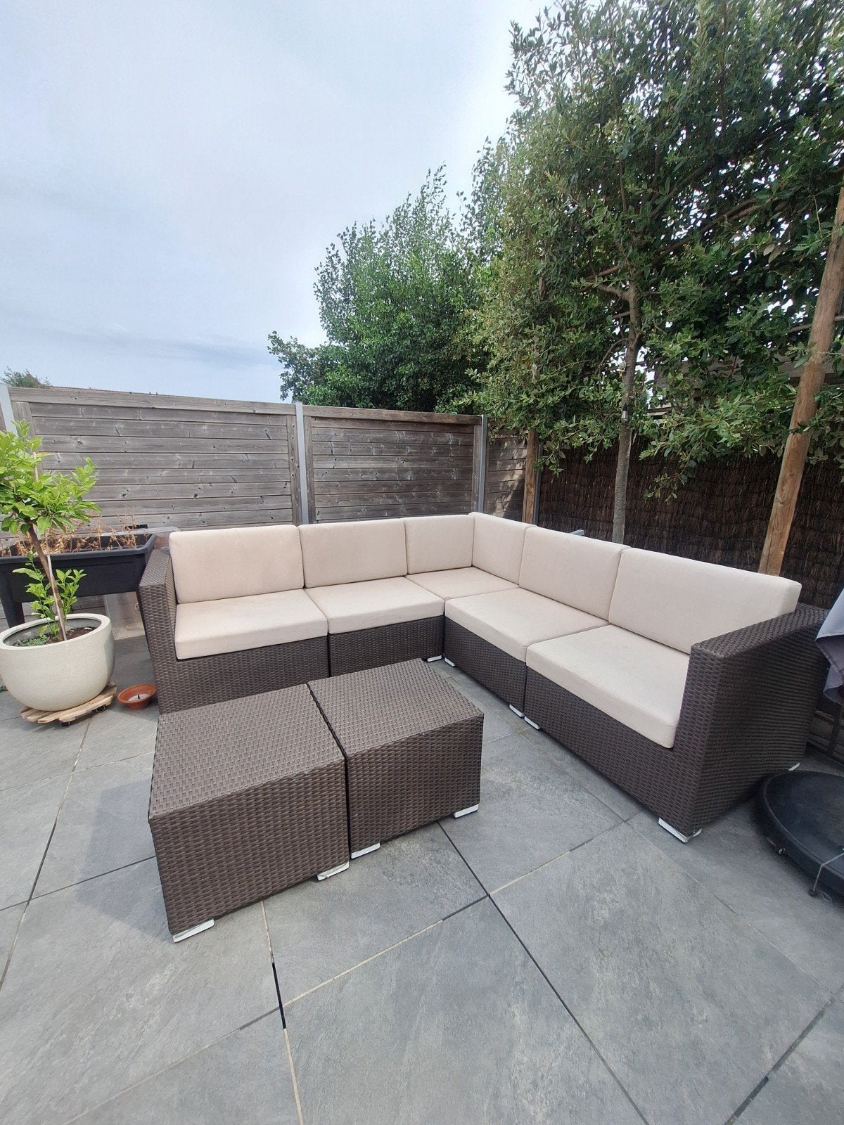 Ventura loungeset 245 x 245 cm – zeer goede staat, Jardin & Terrasse, Rotin, Hocker, Enlèvement, Utilisé