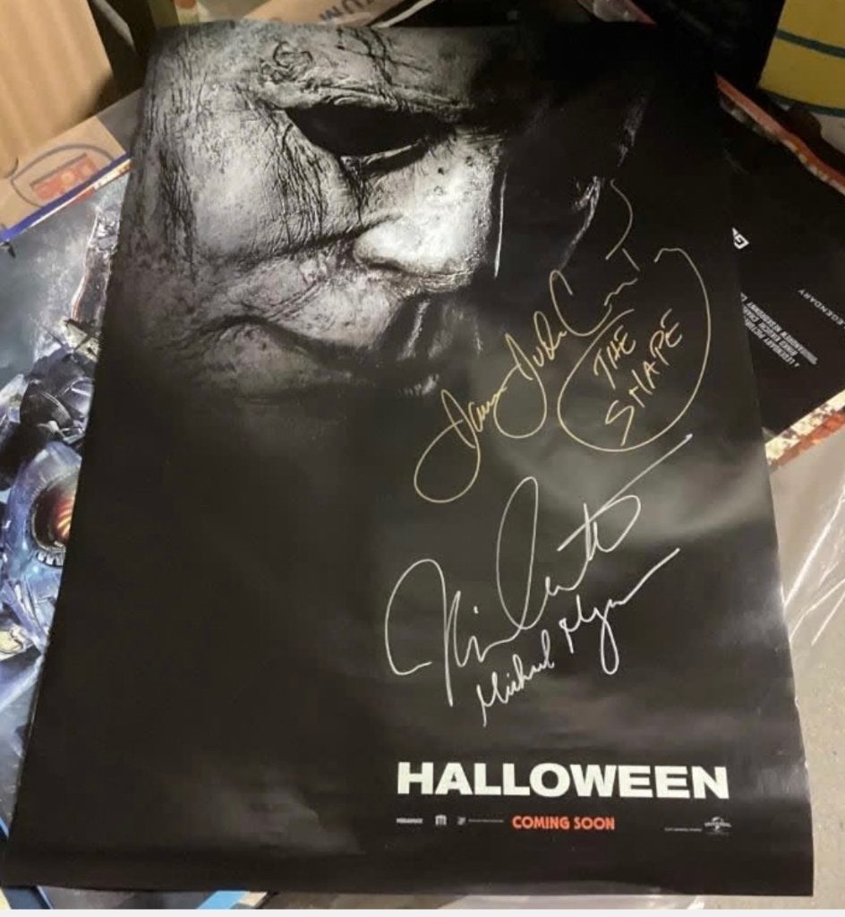 2 Handtekeningen op poster Halloween 2018, Collections, Enlèvement ou Envoi