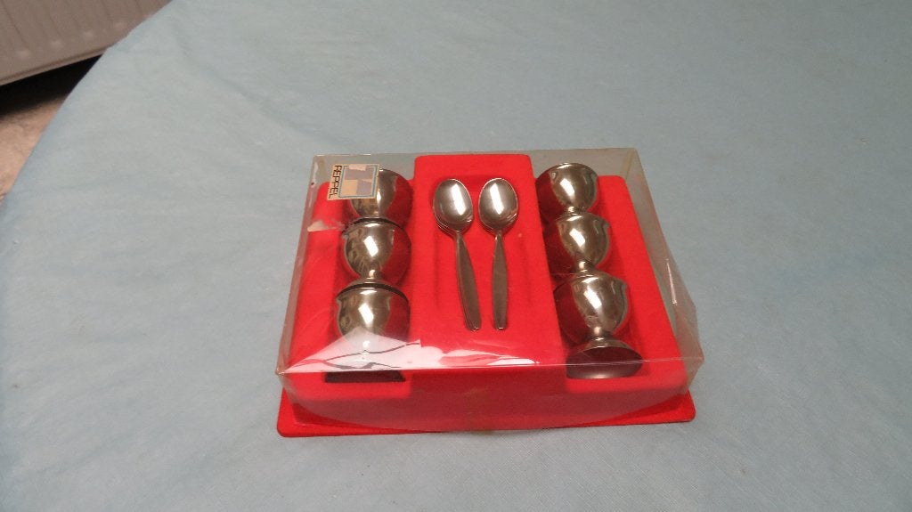 Servinox 6 vintage Franse diabolo eierdopjes ,6 lepels, Enlèvement, Neuf