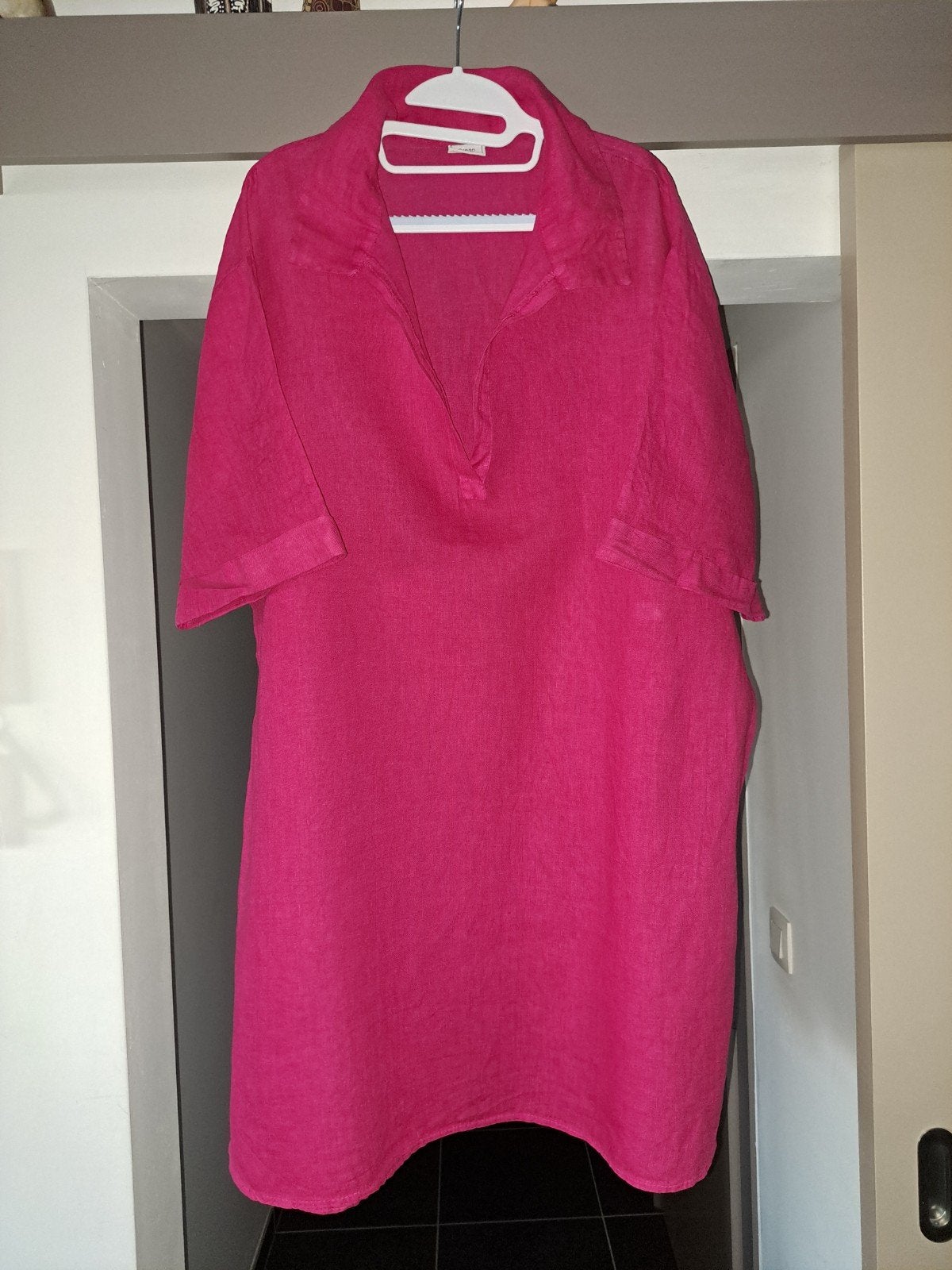 Green Ice, robe rose en lin, XL, été, Taille 46/48 (XL) ou plus grande, Enlèvement ou Envoi, Rose, Au-dessus du genou