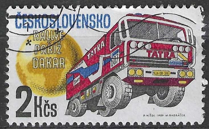 Tchécoslovaquie 1989 - Yvert 2789 - Paris/Dakar (ST), Envoi, Affranchi