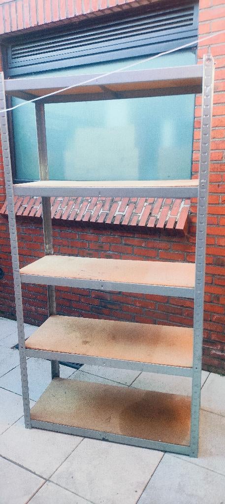 Stapelrek Metaal met houten leg platen, Doe-het-zelf en Bouw, Ophalen, Gebruikt, Overige metalen