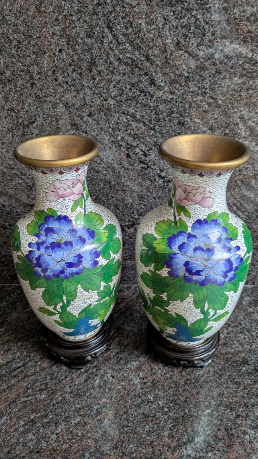 2chinese cloisonne emaille vazen, Ophalen of Verzenden