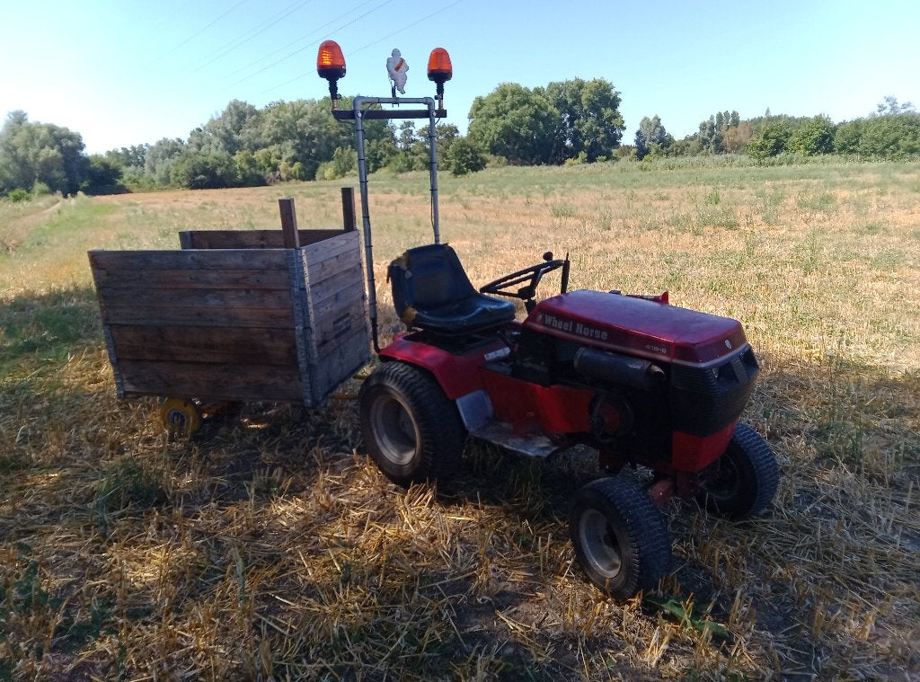 Zitmaaier met kar, Tuin en Terras, Ophalen, Gebruikt, Elektrische starter, Minder dan 90 cm
